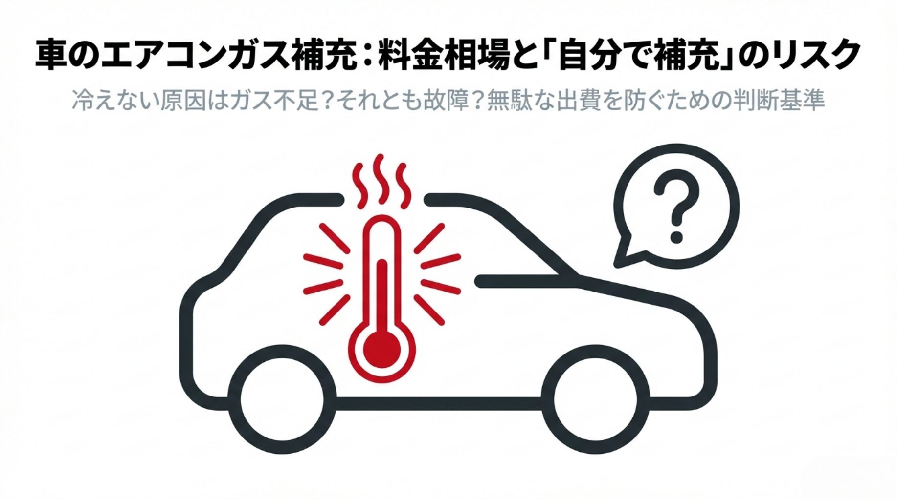 車のエアコンが効かない原因はガス不足か故障か悩むイメージ