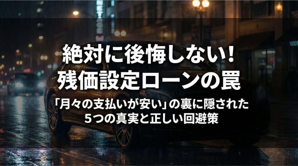絶対に後悔しない！残価設定ローンの罠。「月々の支払いが安い」の裏に隠された5つの真実と正しい回避策
